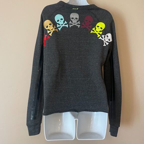 Style Reform Sweaters - Style Reform Babsie Small Dark Grey & Rainbow Skulls Crewneck Sweatshirt Pride